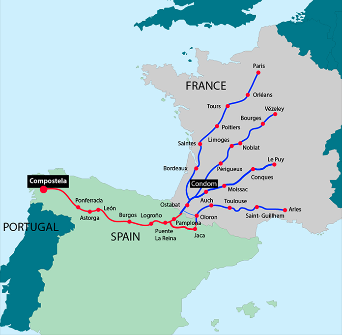 pilgrimage camino de santiago map